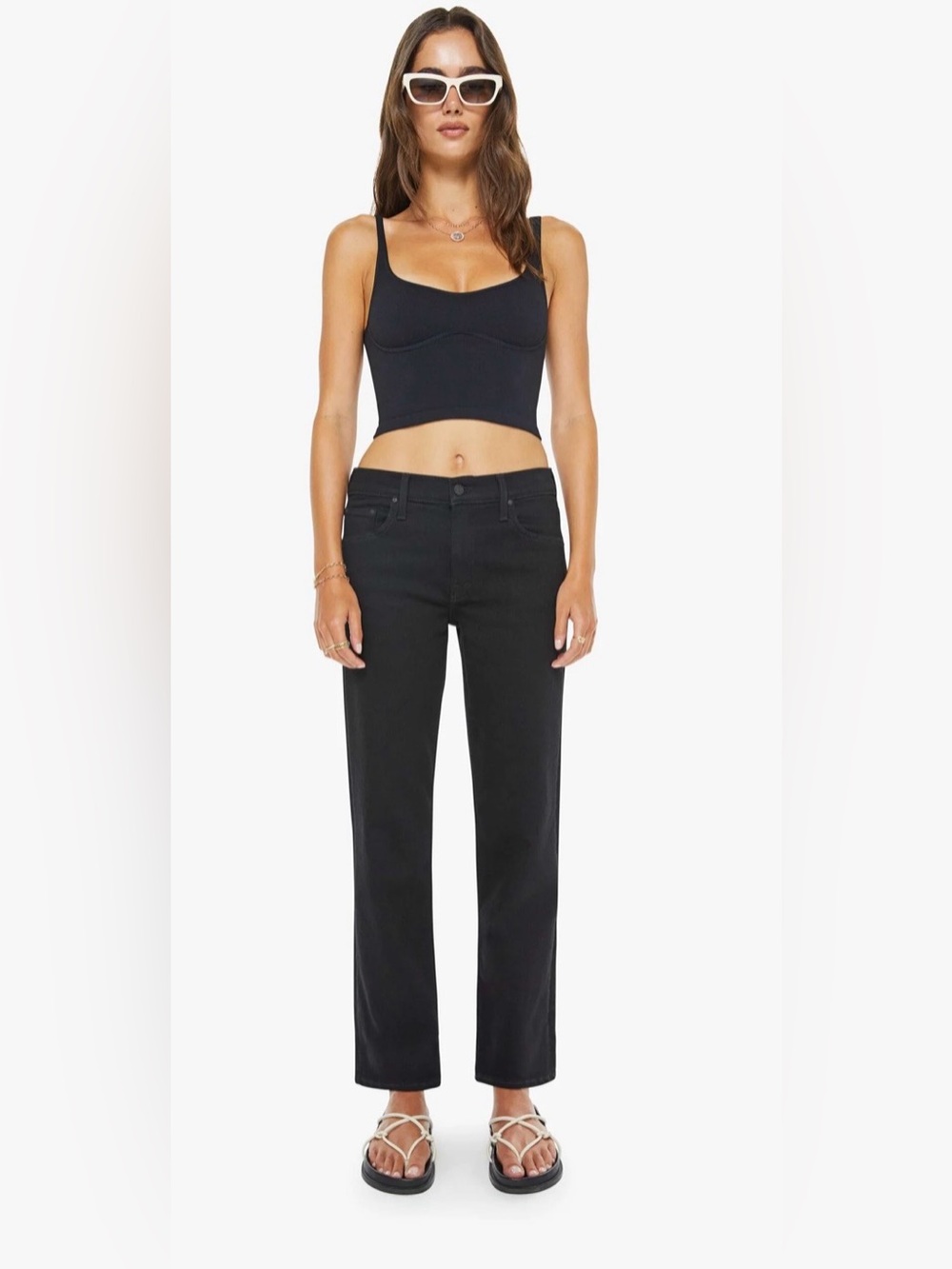 NWOT- MOTHER The Newbie Hover Jeans Nighty Night Black Size 29